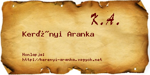 Kerényi Aranka névjegykártya