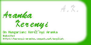 aranka kerenyi business card